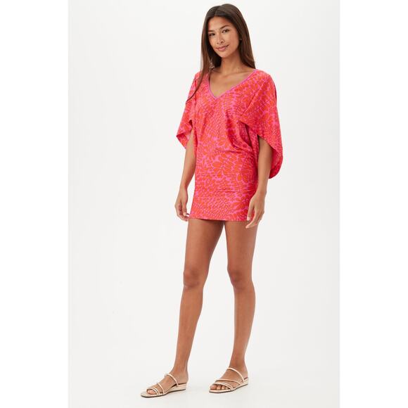 TRINA TURK Women's Trellis V-Neck Tunic Swim Cover-Up Dress - Picture 2 of 3